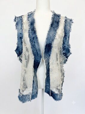 Adore Denim and Lace Vest